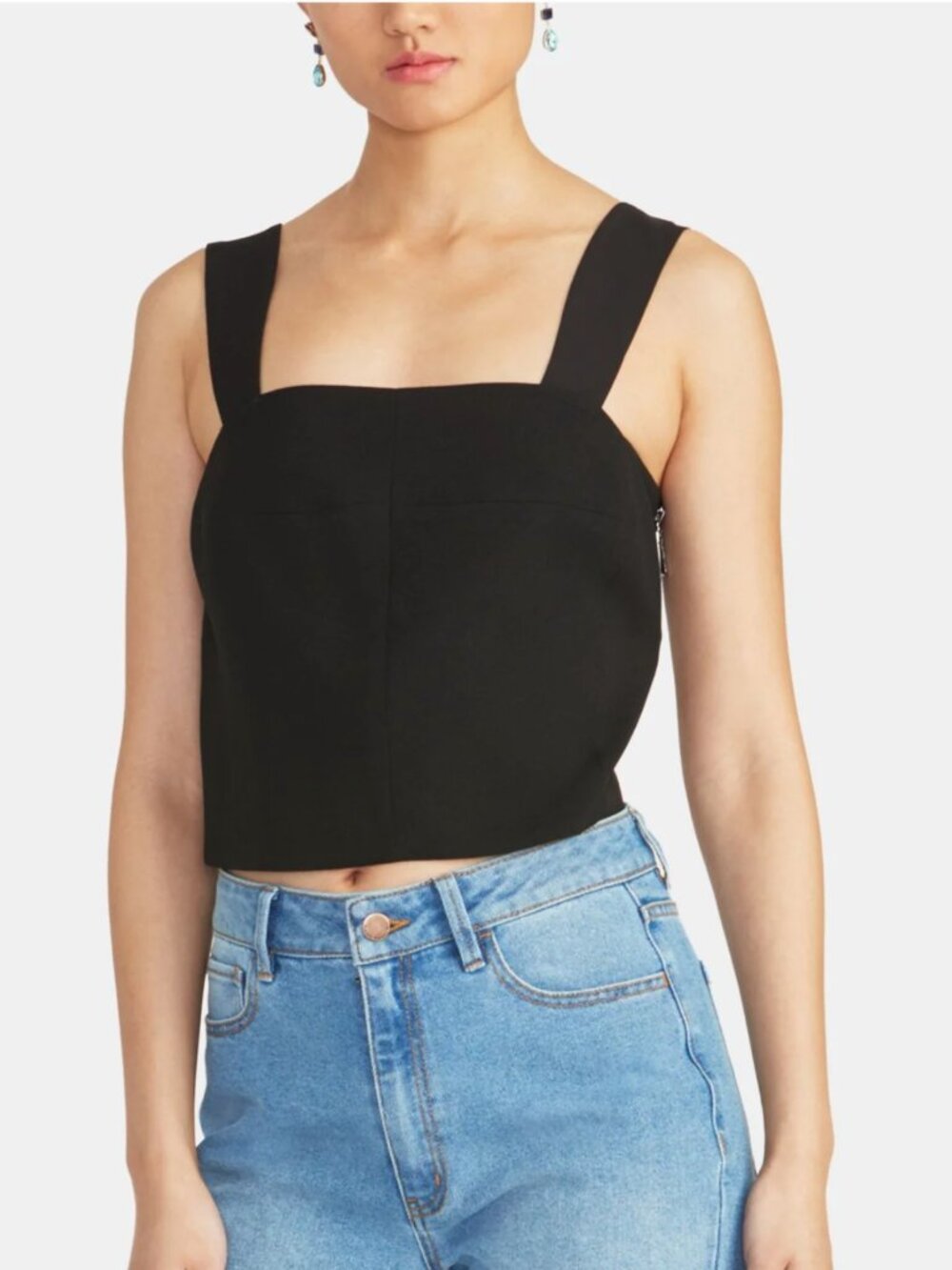 Rachel Roy cropped black top XS